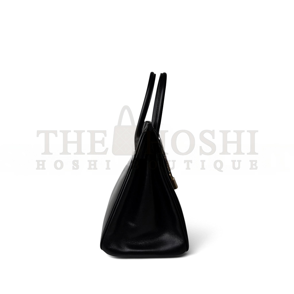 H**me5 BIRKIN 30 BOX LEATHER BLACK GOLD BUCKLE H029281CK62 (30*23*15cm) Master Quality